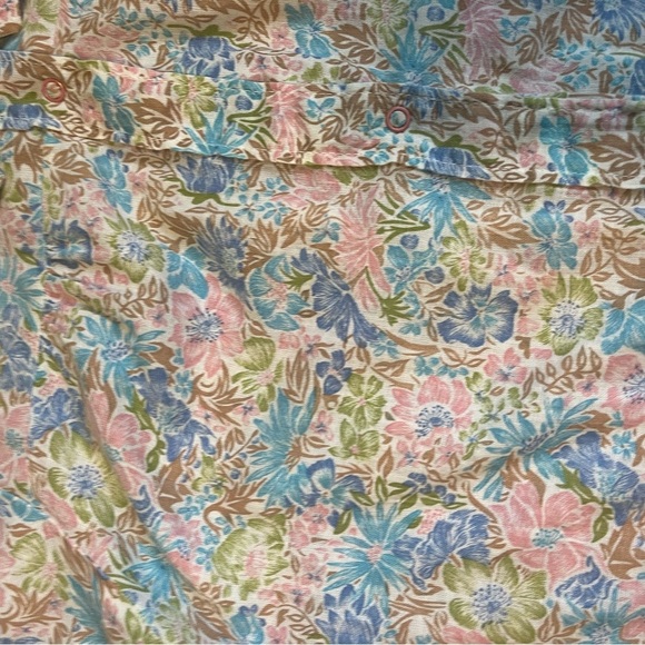 Beautiful Vintage Cotton 60s 70s Floral Button Down Housecoat Dress - Picture 7 of 7